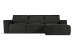 3.5-zitshoekbank Carlo rechts ribstof