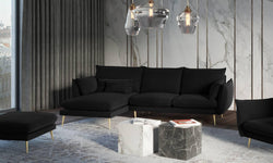3.5-zitshoekbank Elio links velvet