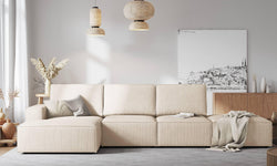 4.5-zitshoekbank Carlo links ribstof