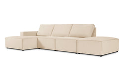 4.5-zitshoekbank Carlo links ribstof