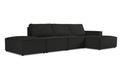 4.5-zitshoekbank Carlo rechts ribstof