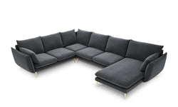 7-zitshoekbank Elio links velvet