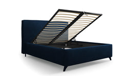 Bedframe Malou ribstof met opbergruimte