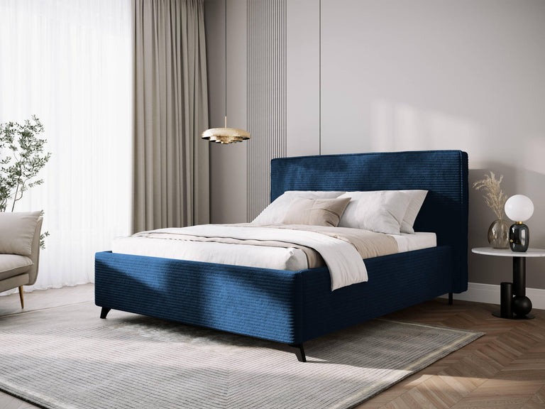 Bedframe Malou ribstof met opbergruimte
