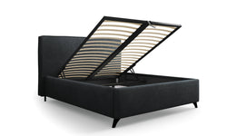 Bedframe Malou ribstof met opbergruimte