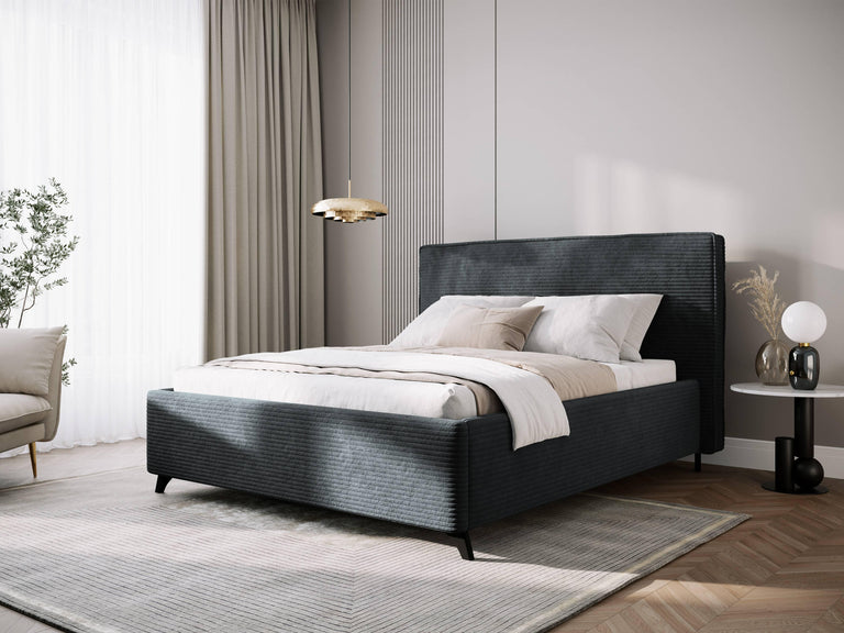 Bedframe Malou ribstof met opbergruimte