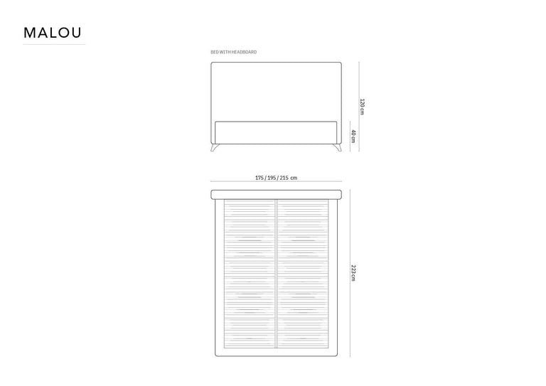 Bedframe Malou ribstof met opbergruimte
