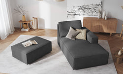 Chaise Longue Carlo rechts ribstof