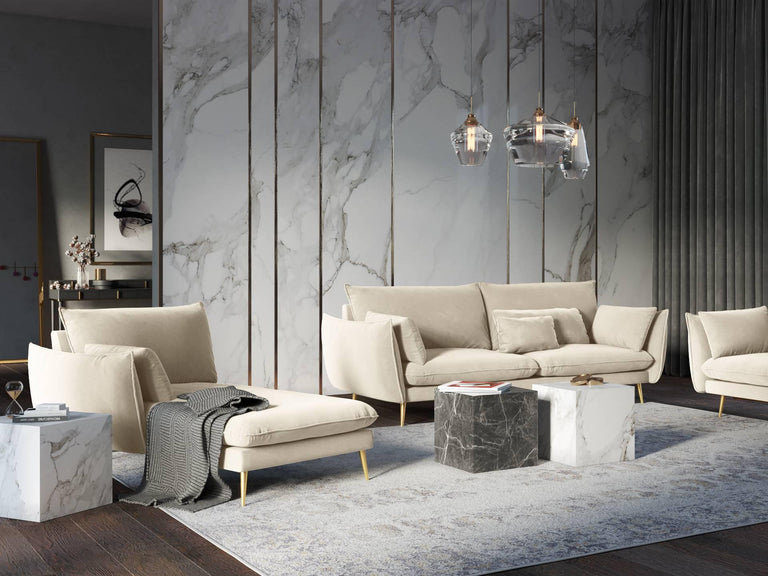 Chaise Longue Elio links velvet