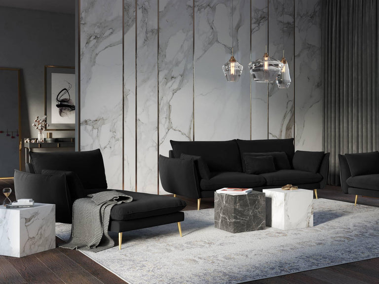 Chaise Longue Elio links velvet