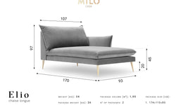 Chaise Longue Elio rechts velvet