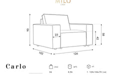 Fauteuil Carlo ribstof