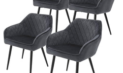 Set van 4 eetkamerstoelen Sanders velvet