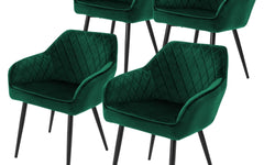 Set van 4 eetkamerstoelen Sanders velvet