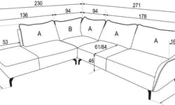 Hoekbank Bilbao links chenille
