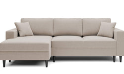 Hoekbank Malena velvet links met slaapfunctie