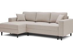Hoekbank Malena velvet links met slaapfunctie