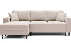 Hoekbank Malena velvet links met slaapfunctie