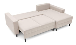 Hoekbank Malena velvet links met slaapfunctie