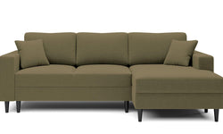 Hoekbank Malena velvet rechts met slaapfunctie