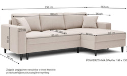 Hoekbank Malena velvet rechts met slaapfunctie