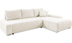 Hoekbank Olivia rechts ribstof met slaapfunctie