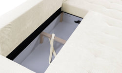 Hoekbank Olivia rechts ribstof met slaapfunctie