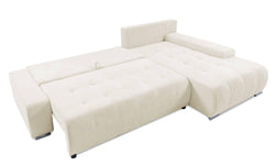 Hoekbank Olivia rechts ribstof met slaapfunctie