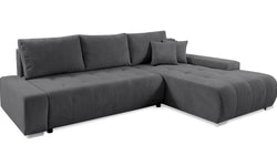 Hoekbank Olivia rechts ribstof met slaapfunctie