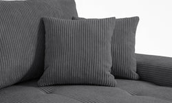 Hoekbank Olivia rechts ribstof met slaapfunctie