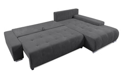 Hoekbank Olivia rechts ribstof met slaapfunctie