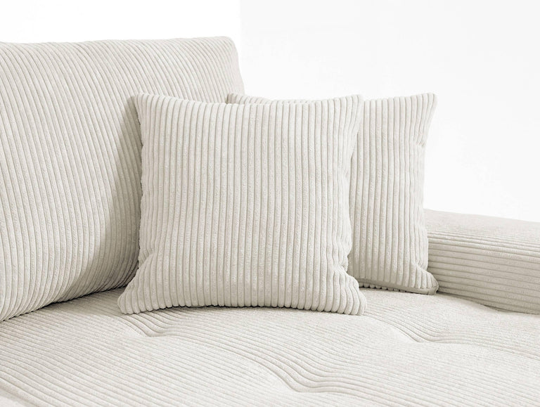 Hoekbank Olivia rechts ribstof met slaapfunctie