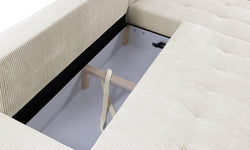 Hoekbank Olivia rechts ribstof met slaapfunctie