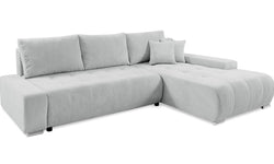 Hoekbank Olivia rechts ribstof met slaapfunctie