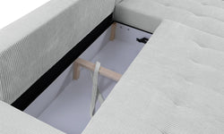 Hoekbank Olivia rechts ribstof met slaapfunctie