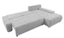 Hoekbank Olivia rechts ribstof met slaapfunctie