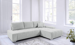 Hoekbank Olivia rechts ribstof met slaapfunctie
