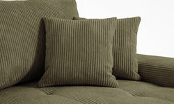 Hoekbank Olivia rechts ribstof met slaapfunctie