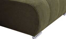 Hoekbank Olivia rechts ribstof met slaapfunctie