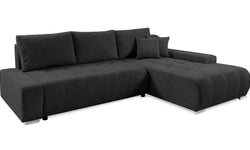Hoekbank Olivia rechts ribstof met slaapfunctie