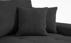 Hoekbank Olivia rechts ribstof met slaapfunctie