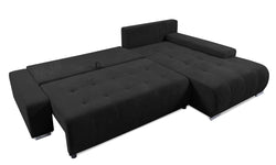 Hoekbank Olivia rechts ribstof met slaapfunctie