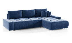 Hoekbank Olivia rechts velvet met slaapfunctie