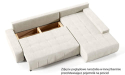 Hoekbank Olivia rechts velvet met slaapfunctie