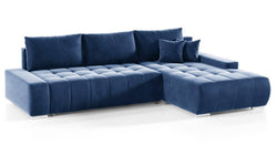 Hoekbank Olivia rechts velvet met slaapfunctie