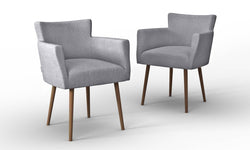 Set van 2 eetkamerstoelen Billie linnen