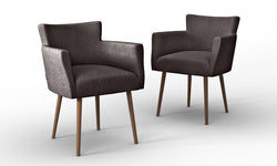 Set van 2 eetkamerstoelen Billie linnen