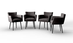 Set van 4 eetkamerstoelen Billie linnen