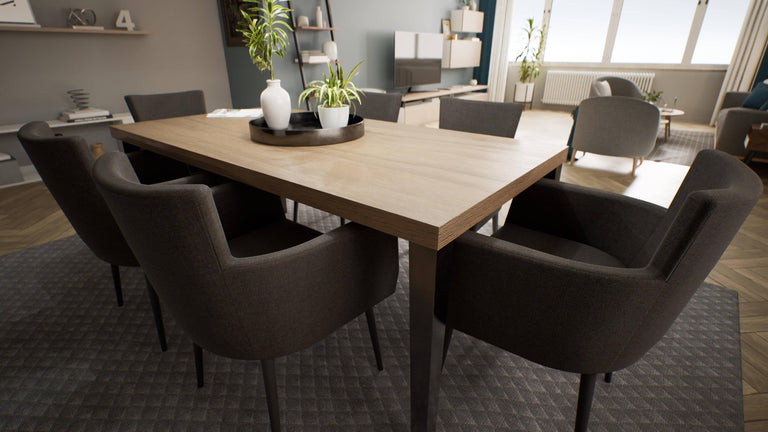 Set van 4 eetkamerstoelen Billie linnen