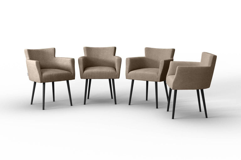 Set van 4 eetkamerstoelen Billie linnen